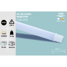 20W IP65 60 CM LED BANT ARMATÜR BEYAZ